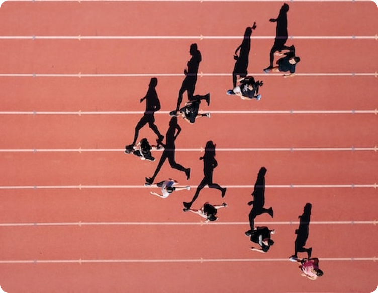 Carrera con varios corredores